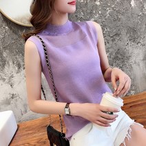 톱 민소매나시 여성 핏아우터 에어매쉬 이너니트 미니 셋업 이너웨어 상의 이너티셔츠 양복조끼 2443339652