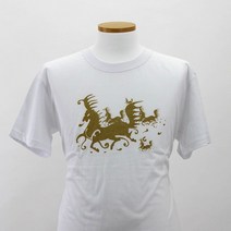 큐신라 경주 티셔츠 흰색 천마도3 06 반팔