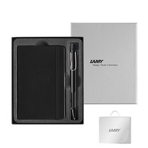 LAMY 사파리 볼펜 + 기프트 노트 세트, 샤이니블랙, 1세트