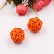 라탄소품 라탄등 라탄스툴 10PCS 인공 밀 짚 공 등나무 생일 파티 웨딩 공예 크리스마스 장식 DIY 홈 용품, 05 ball-Orange_01 10pcs