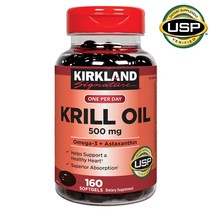 Kirkland 커클랜드 시그니춰 크릴오일 Krill oil 500mg 160정 (160일분 유효기간 2024-01-31)