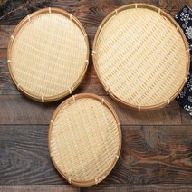 전 부침 소쿠리 튀김 그릇 대나무채반 원형 타원 싸리, 마라쿠팡 본상품선택