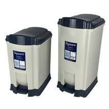 파스텔 사각 페달휴지통 20리터 30리터 사무실 카페 편의점 가정용, 사각페달휴지통 30L(브라운)