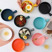 리빙나인 북유럽 세라믹 손잡이 그릇, 핑크