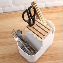 3칸수저정리함 물빠짐플라스틱수저케이스 수저통, 화이트