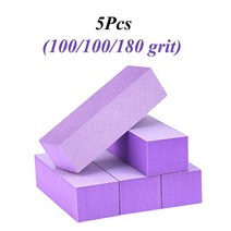 사포 51015Pcs 샌딩 네일 버퍼 블록 8080 그릿 3 웨이 버핑 도구 스폰지 파일 스트립 아트 매니큐어 페디큐어, [09] 5pcs  100 100 180