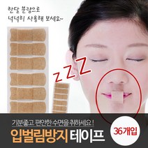 구강호흡테이프 6개월분 코골이 입벌림 비염 수면 방지 밴드 테이프, 72매