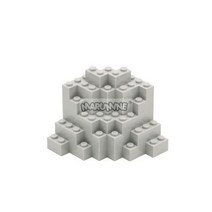 Marumine-23996 산악 벽돌 8x8x6 하우스 MOC 블록 아이디어 빌딩 부품 교육용 DIY 게임 완구 디자이너 남아 및 여아용, 라이트 그레이