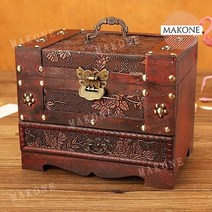 빈티지 삼나무 원목 주얼리 악세사리 보관함 보석함 귀걸이 반지 목걸이, E + 1개