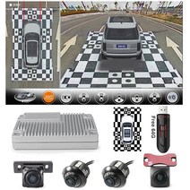 올어라운드뷰 360도어라운드뷰 3d pro 360 파노라마 시스템 조감도 180도 소니 225 렌즈 2-24시간 주차 모니터링 diy 색상, 캘리브레이션 포함