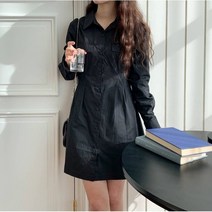 퍼니걸스 6130 데일리 카라 핀턱 A라인 미니 원피스 여성의류