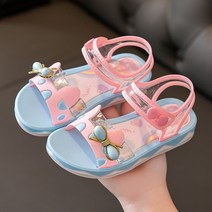 PIGPOG 여성 샌들 22 여름 공주 패션 샌들 학생 미끄럼 방지 소프트 베이스 소녀 중동 비치 신발
