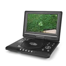 휴대용dvd플레이어 9.8 인치 홈 자동차 회전식 vcd cd 게임 tv 라디오 어댑터 지원 fm 라디오 수신-us 플러그, 검은 색