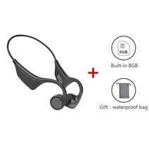 골밀도이어폰 골전도블루투스이어폰 골전도이어폰 진정한 골전도 이어폰 블루투스 메모리 카드 스포츠 무선 방수 헤드폰 이어 버드 헤드셋, 8g의 b3 블랙