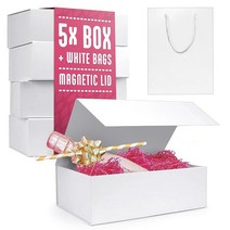 화이트 선물 상자 5개 모든 행사 크리스마스 생일 어머니의 날 재사용 가능한 신부 들러리 제안 뚜껑이 있는 자석 선물용 포함522166