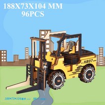 대형트럭 필수공구 버없이 대형 레이저 절단 DIY 건설 트럭 굴삭기 지게차 모델 3D 나무 퍼즐 장난감 선물, [03] 2