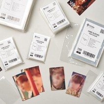 하이하바 클리어핏 카드 슬리브 100매 (포토카드 게임카드 카드프로텍터 보관용 두꺼운 OPP), 58x89mm 100매, SOFT(0.05mm)