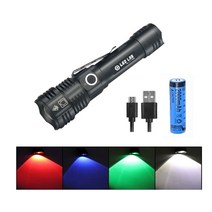 [LEDLAB] 세트 L-11 4 COLOR 랜턴 LED 충전식 줌 라이트 야간 사냥 밤 낚시 후레쉬 18650 21700 충전지 사용 등산 캠핑 손전등, 세트 L-11 4 COLOR랜턴(충전지 포함)