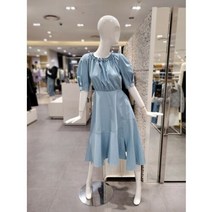 지컷 셔링 넥 데님 플레어 원피스 7253255101