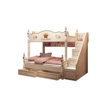 공주풍 이층침대 여아 사용 미끄럼틀 수납장 공간활용, 침대 + 서랍 B16 1200x1900mm