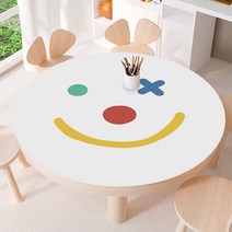 스마일 방수 PVC 테이블보 식탁 책상 원형 테이블 매트 실리콘 5종, 원직경130cm, C