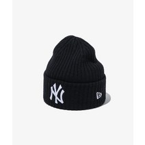 [빠른출고]/뉴에라 NEW ERA [무료반품] 엠엘비 MLB 메리노울 립 커프 뉴욕 양키스 비니 블랙 MERINOWOOL RIB CUFF BEANIE NEYYAN BLK