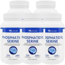 [미국빠른직구] 신제품 마이라이프 내추럴스 포스파티딜세린 200 mg 120정 5병