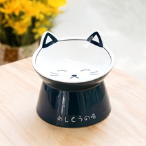 고양이식기 캣보울 강아지식탁 물그릇 수반 도자기 세라믹 일본풍, 1개, 간식그릇(네이비)