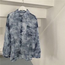 셔츠 여성 패션 넥타이 염료 하라주쿠 고딕 탑 새로운 한국어 느슨한 캐주얼 의류 태양