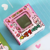 HR컴퍼니 다마고치 에그펫 펭귄 사각형 동물 애완 펫 친구들 키우기 추억의 옛날 장난감 키링 열쇠고리포켓 애니멀 다마고찌 초등 학생 어린이 유아 선물 휴대용 미니 고전 게임기, 핑크색 사각