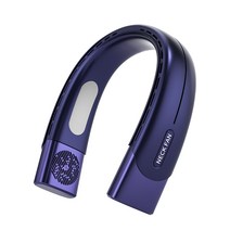 NECKFAN3 2023년 리뉴얼 에어쿨링 무엽 캠핑 조깅 등산 골프 낚시 목 선풍기 여름 커플 4000mAh, DS005-펑크 블루-4000mAh