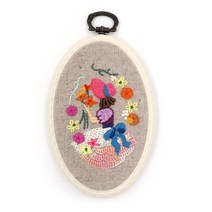 엔조이스티치/ 프랑스자수패키지-크레놀린1/ 수틀액자만들기/ 자수수업 공방 패키지JS1015/ 초보자용자수패키지, 블루