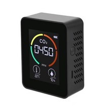 NIDR-다기능 디지털 대기오염 이산화탄소 모니터 온도 습도계 가정용 지능형 가스 분석기 CO2 검출기, 02 Black