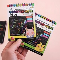 PKFARM 4+1 알록달록 컬러 스크래치북 페이퍼 미니 노트, 색상랜덤, 4+1(총5권)