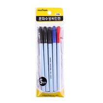 문화 수성싸인펜 혼합 5본 604ㅣ 사인펜 수성 싸인펜