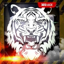 스티커101 자동차스티커 TIGER-MASK 데칼 반사지 캠핑카, 블랙