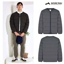 네이처트레일 라운드넥 중 경량 숏 다운 점퍼 - 블랙