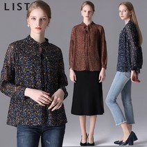 [리스트(LIST)] 타이넥 프린티드 시폰 블라우스 (택가격:148000원)