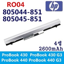 HP 배터리 RO04 HP ProBook 400 440 G3 430 G3 RO04XL RO06 RO06XL HSTNN-PB6P HSTNN-LB7A/DB7A 805045-851