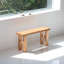 한솔종합목재 심플 직사각 원목 2인 의자, 심플 직사각 2인의자 (샤벨)