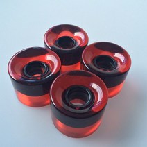 10 세트 (40 pcs) 60x45mm Pu 스케이트 보드 바퀴 크루저 블랭크 프로에 적합, 13 clear red