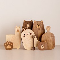 수공예 나무도마 플레이팅 월넛 도마, [08] 냄비 배 곰 과일 접시 큰