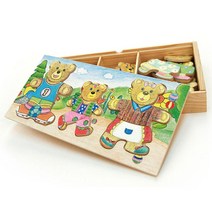 S2W4888E6 옷입히기 곰돌이 그림 퍼즐 수조작영역 학습 교구 유아블럭 게임 조각 놀, 1, 본상품선택