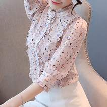 kirahosi 여름 여성 반팔 블라우스 여자 프린트 셔츠 상의 루즈핏 17 M2zntx
