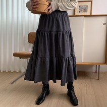 퍼니걸스 9782 밴딩 골덴 캉캉 롱 스커트 여성의류