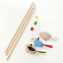 고양이 원목 낚싯대 1P, 색상:x디자인선택불가_1개램덤발송x, 단품