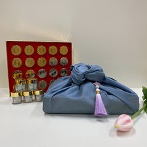 효도로 공진단 한약 용돈박스 기념일 감동 어버이날 추석 설날 선물 용돈 환케이스 박스 보자기 테슬장식, 20구 그레이블루