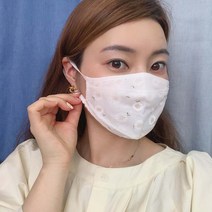 로미언니 린넨 플라워 입체형 면마스크