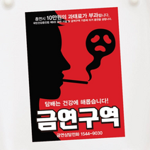 [KT알파쇼핑]금연스티커_청년그림자 금연구역_300×420mm