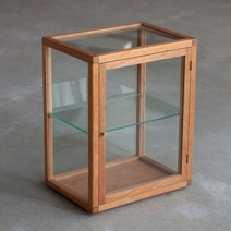 우드 쇼케이스 홈카페 수납장 원목 디저트 쿠키 빵 케이크 화장품 베이커리 진열장 유리 디스플레이 캐비닛 작은 핸드메이드 장식품, 레드 체리 나무 싱글 도어 디스플레이 캐비닛
